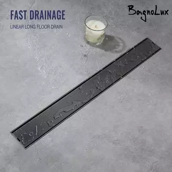 Аксессуары для ванной комнаты из матового золота, слив для пола, линейный слив для душа, вставка для плитки из нержавеющей стали 304, 60/80/90 см, дезодорант для ванной комнаты
