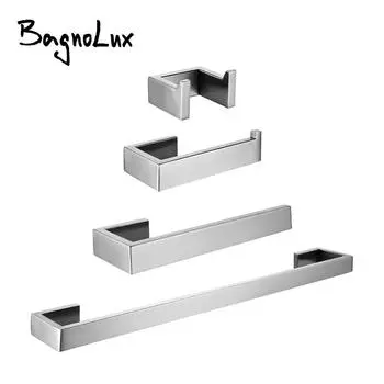 Аксессуары для ванной комнаты Матовая настенная вешалка для одежды из нержавеющей стали Держатель для туалетной бумаги Кольцо для полотенец Вешалка для халата