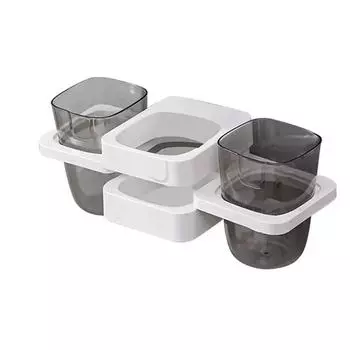 Аксессуары для ванной комнаты, сливная полка, стеллаж для хранения зубной пасты, подставка для чашек для полоскания рта, органайзер для электрической зубной щетки, держатель зубной щетки белый