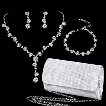 Аксессуары для вечернего платья, аксессуары, сумки, свадебные вечерние сумки, комплекты свадебного ожерелья, свадебный банкет, украшения на день рождения белый