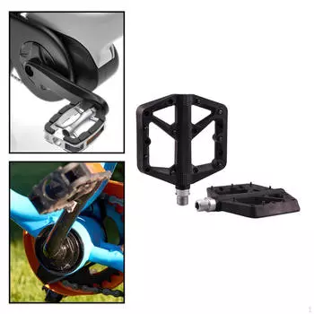 Аксессуары для велосипедных педалей Стабильная нескользящая конструкция, прочная гладкая велосипедная плоская езда на велосипеде для Black