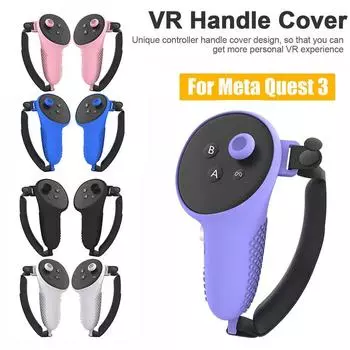 Аксессуары для виртуальной реальности Защитный чехол для сенсорного контроллера Meta Oculus Quest 3 VR Силиконовый чехол для ручки чёрный
