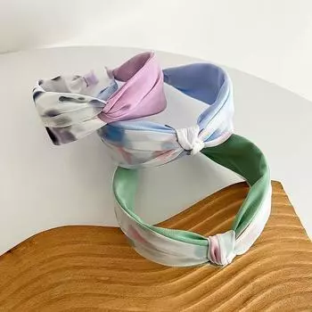 Аксессуары для волос атласная шифоновая ткань завязанная крестом повязка на голову с широким краем простой головной убор 17.5*5.5cm