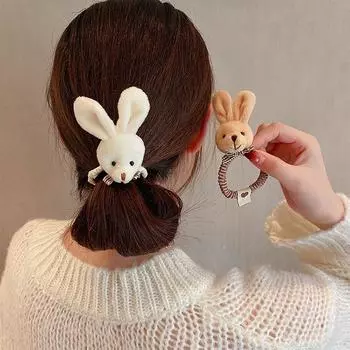 Аксессуары для волос Bownot Cartoon Scrunchies Женские резинки для волос Корейский стиль Веревка для волос Держатель для хвоста white-Rabbit