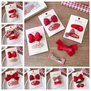 Аксессуары для волос Детская новогодняя заколка для волос в китайском стиле с красным бантом Заколка для волос Дети