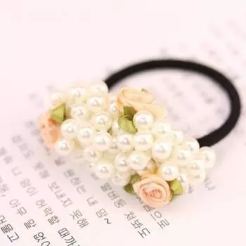 Аксессуары для волос для девочек, деревенский маленький свежий цветок, бисер, жемчужная повязка на голову, резинка, эластичные резинки для волос Tousheng