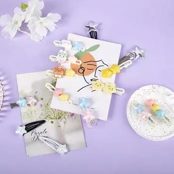 Аксессуары для волос для девочек Супер милая заколка для волос в форме звезды Летняя заколка для волос в виде челки в форме пентаграммы Новый головной убор A11