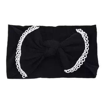 Аксессуары для волос для малышей Детская повязка на голову с нейлоновым кружевом и бантом Супермягкие детские чулки Повязка на голову с кружевным краем