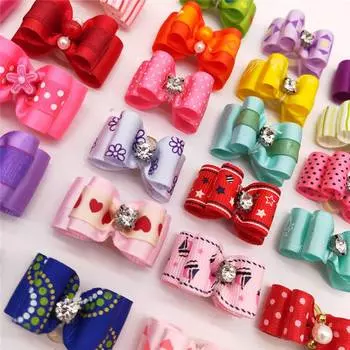 Аксессуары для волос Голова питомца Цветок Бант Уход за питомцем Бант Резинки для питомца Собака Кошка 3.2*1cm