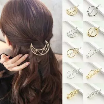 Аксессуары для волос Головные уборы Металлические заколки с геометрическим рисунком Полые заколки для волос Заколка для волос из сплава Заколка