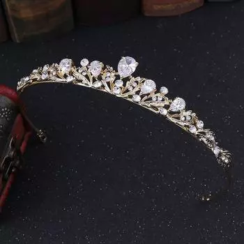 Аксессуары для волос из сплава, свадебная тиара, корона, цветочный кубический циркон, кристалл, ободок для волос со стразами, головной убор