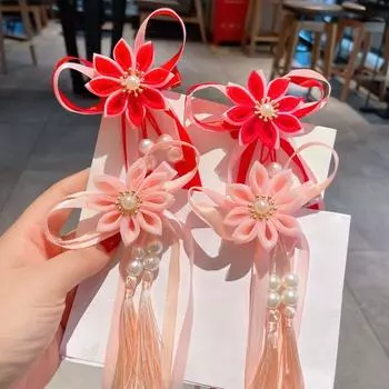 Аксессуары для волос Лента Шпилька Ткань Китайский Стиль Шпилька Прекрасный Цветок Ханфу Заколка Для Волос Дети