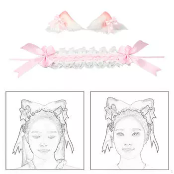 Аксессуары для волос Лолита, зажимы для кошачьих ушей для вечеринок, дней рождения чёрный