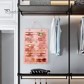 Аксессуары для волос Настенная сумка для женщин и девочек-подростков Заколка для волос Резинки для волос Повязка на голову Бантом Держатель для хвоста Органайзер для дисплея Фетровый пунш бежевый