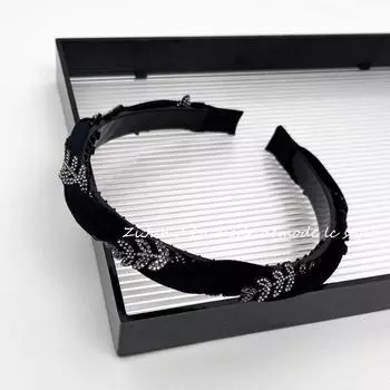 Аксессуары для волос Новинка Повязка на голову женская Черная сетка Резинки для волос Стразы Плетеные косички Обручи для волос для девочек