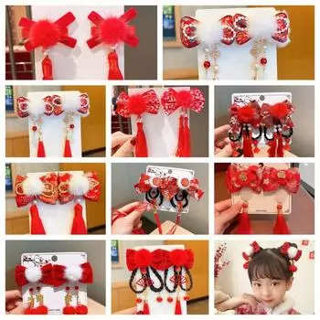 Аксессуары для волос Новогодние заколки в китайском стиле Красный бант Заколка для волос Танцы