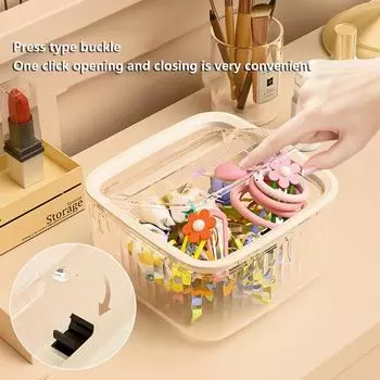 Аксессуары для волос Органайзер Акриловый ящик для хранения Прозрачный органайзер для резинок для волос для повязки на голову Контейнер для капсул для стирки Настольный ящик для хранения A2