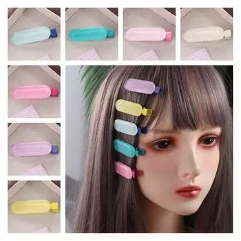 Аксессуары для волос Овальные заколки Геометрическая заколка-уточка Ретро желеобразный цвет заколка для волос для девочек