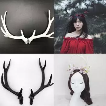 Аксессуары для волос из рогов оленя, имитация рогов оленя, повязка на голову для косплея ручной работы своими руками 7.5cm белый