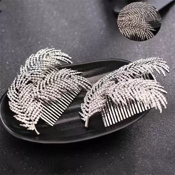 Аксессуары для волос с кубическим цирконием, свадебные украшения, головной убор, расческа для волос невесты 11*7cm