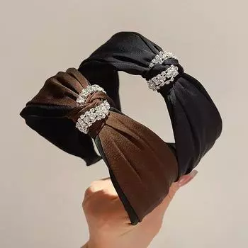 Аксессуары для волос Широкий ободок для волос со стразами Обруч для волос Премиум-повязка на голову для женщин и девочек