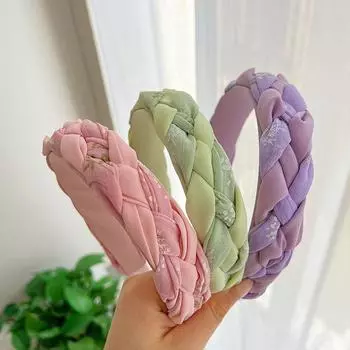 Аксессуары для волос Шпилька Женский головной убор Сладкая плиссированная модная повязка на голову 16*3cm розовый