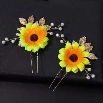Аксессуары для волос в виде цветка маргаритки ручной работы, заколка для волос в виде цветка солнца, старинный головной убор, аксессуары ханьфу золотой