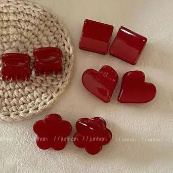 Аксессуары для волос Заколка для волос Красная боковая заколка-зажим Модные шпильки 04