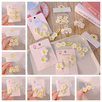 Аксессуары для волос Заколка для волос в виде цветка плюмерии Заколка-шнур для волос в виде цветка Яйцо-цветок BB-заколка для девочек F