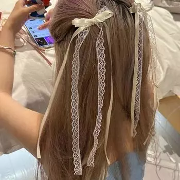 Аксессуары для волос, заколки для волос с кисточками, кружевные боковые заколки, милый бантик, заколка для волос для женщин