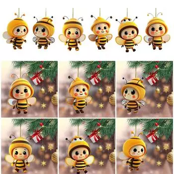 Аксессуары для зеркала заднего вида, акриловое автомобильное зеркало в виде пчелы, подвесной декор, подвеска для женщин и мужчин, украшения для интерьера автомобиля T5