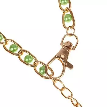 Аксессуары для женского платья Цепочка на талию Металлическая цепочка Твердый жемчуг Универсальная одежда белый