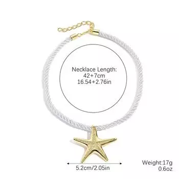 Аксессуары Геометрическая Морская звезда Ракушка Сплав Подвеска Ожерелье Чувство дизайна Пряжка От Океанский ветер Ожерелье