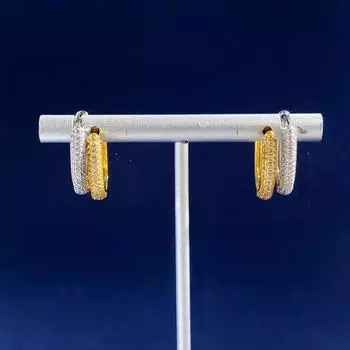 Аксессуары Ins Серьги Мода Темперамент Простые Маленькие Изысканные Бриллиантовые U-образные Серьги-гвоздики Женские золотой