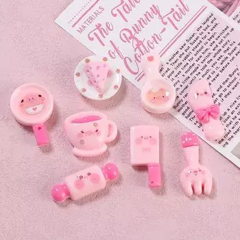 Аксессуары из розовой свиньи ручной работы из смолы: Пряжка для обуви своими руками, шпилька для волос, материал для украшений