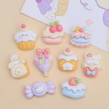 Аксессуары из смолы для десертного домика Bunny: Мультяшный кремовый клей, креативный материал для пряжек для обуви, для изготовления украшений и заколок для волос.