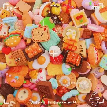 Аксессуары из смолы своими руками: Комбинируйте и подбирайте чехлы для телефонов, резинки для волос, украшения, наклейки, пеналы и многое другое Cartoon food and toys mix and match randomly