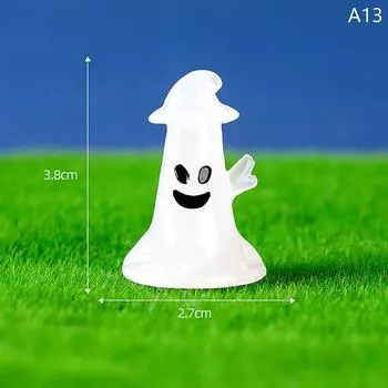 Аксессуары из смолы своими руками, светящиеся мини-игрушки для Хэллоуина, креативные милые украшения в виде тыквы, демона, настольные маленькие украшения