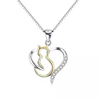 Аксессуары из стерлингового серебра 925 пробы, милое ожерелье с бриллиантом в виде кошки и животного, ювелирные изделия