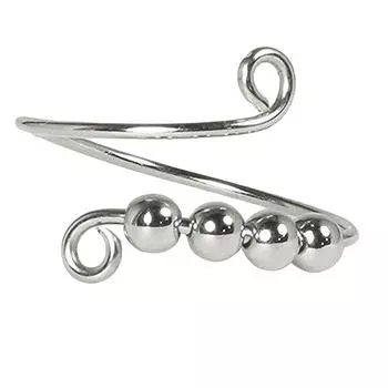 Аксессуары Кольцо Бусы Кольцо Из бисера Круглое декомпрессионное кольцо с отверстием One Size серебряный