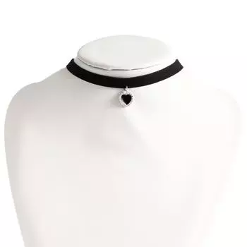 Аксессуары, Короткое простое ожерелье Love с бриллиантами для женщин, Универсальное ожерелье из черной фланели на шею