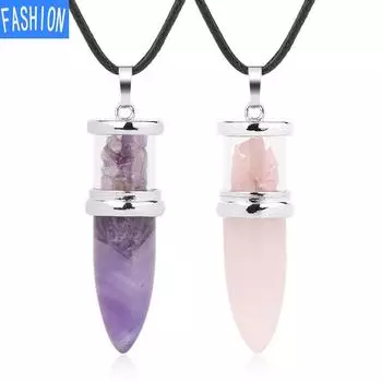 Аксессуары Кулон из натурального хрусталя Песочные часы Ожерелье Европейская и американская пуля aventurine