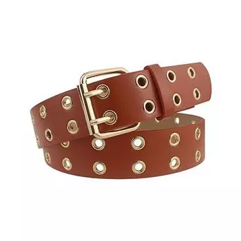 Аксессуары Кушаки Искусственная кожа Джинсовые Пояса Панк Пояс на талию Готический Пояс Регулируемые Ремни 100cm коричневый/золотой