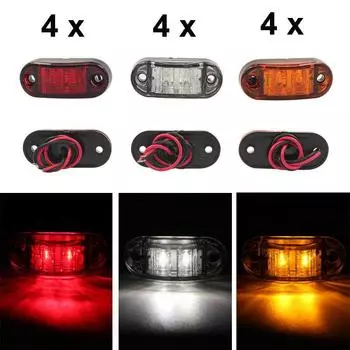 Аксессуары Лампы габаритных фонарей 4 шт. 12В 24В красный