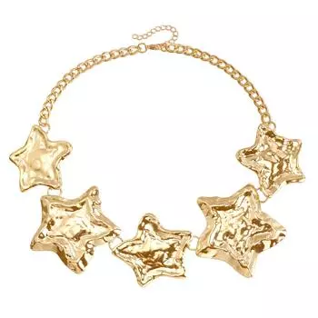Аксессуары, Летнее Преувеличенное Хипстерское Ожерелье Звезда, Креативный Дизайн Крутое Металлическое Ожерелье Звезда для Женщин золотой