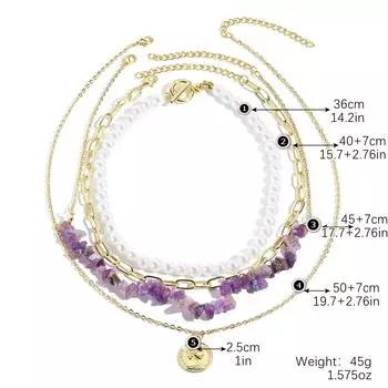 Аксессуары Летние украшения Изысканное ожерелье Женское Универсальное Цветной камень Натуральный камень Подвеска Ожерелье