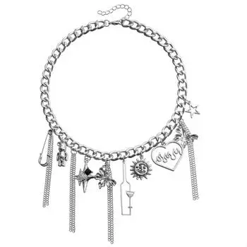 Аксессуары Любовь Бабочка Медведь Бутылка Подсолнух Элемент Подвеска Цепочка на ключицу Пряный Девушка Ветер Ожерелье Женское