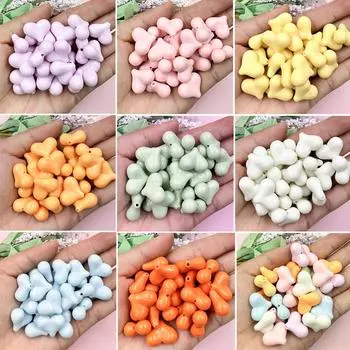 Аксессуары Макарон бусины 20 шт. брелок 16,5x21 мм сердце свободные бусины ювелирные изделия акриловый браслет DIY аксессуары ручной работы зелёный