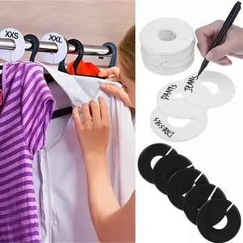 Аксессуары Маркировка размера Кольцо Разделители размеров одежды Бирки для одежды Круглые вешалки подвесной органайзер