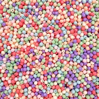 Аксессуары Многогранные макароны Цветной браслет Серьги «сделай сам» 5,5*6 мм Изготовление ювелирных изделий Мода 100 шт. Граненые подвески Материалы Овальные бусины красный